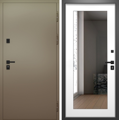 Дверь с панелями МДФ ПВХ с зеркалом