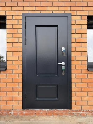 Дверь с металлобагетом снаружи