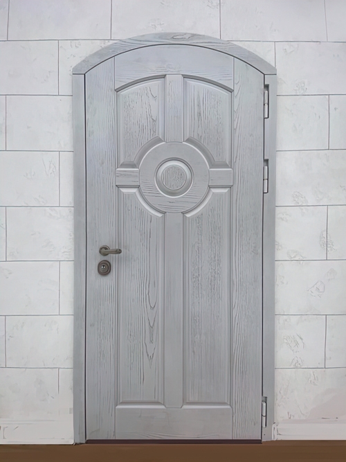 Глухая арочная дверь, вид снаружи