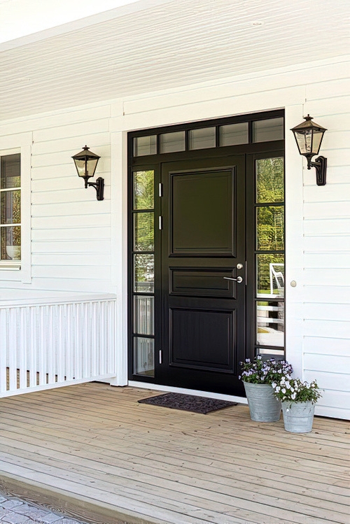 МДФ дверь с остекленными фрамугами