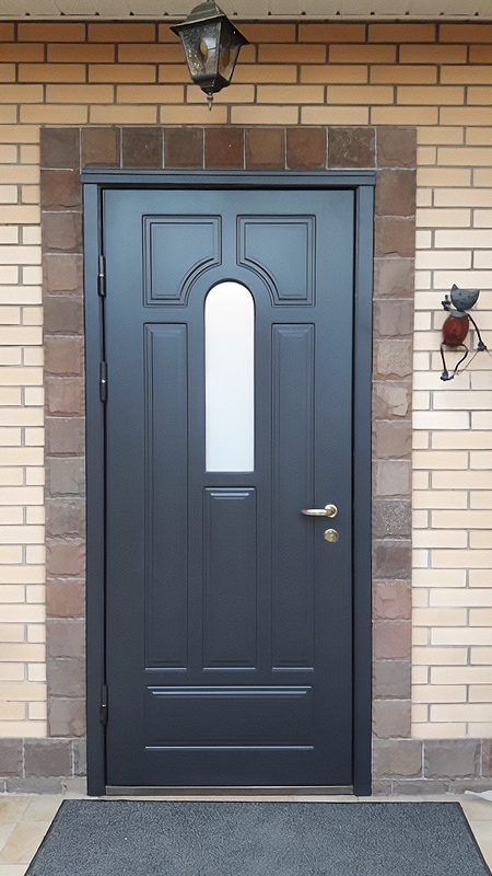 Утепленная входная дверь со стеклом